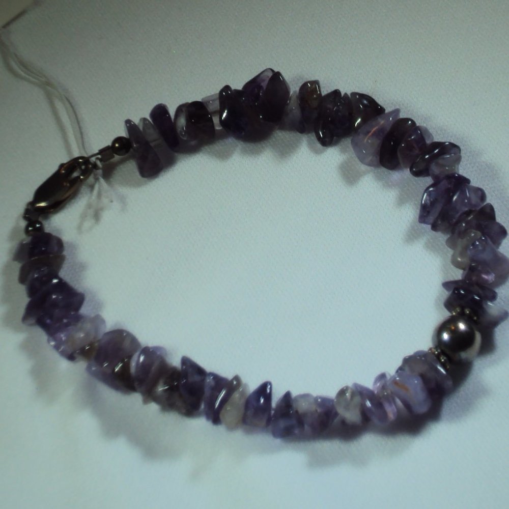 Amethyst & Sterling Silver Reiki Infused Bracelet